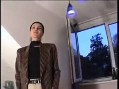 Shy clever german businesswoman receives pickuped in the street